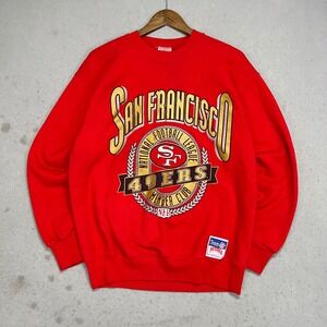 Vintage San Francisco 49ers Crewneck Sweatshirt Red NFL 90s Mens M Nutmeg Mills